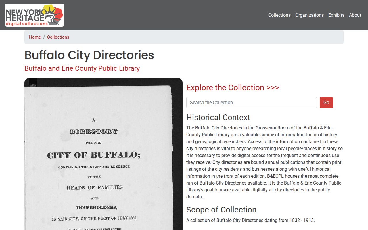 Erie County city directory New York Heritage Buffalo collection overview