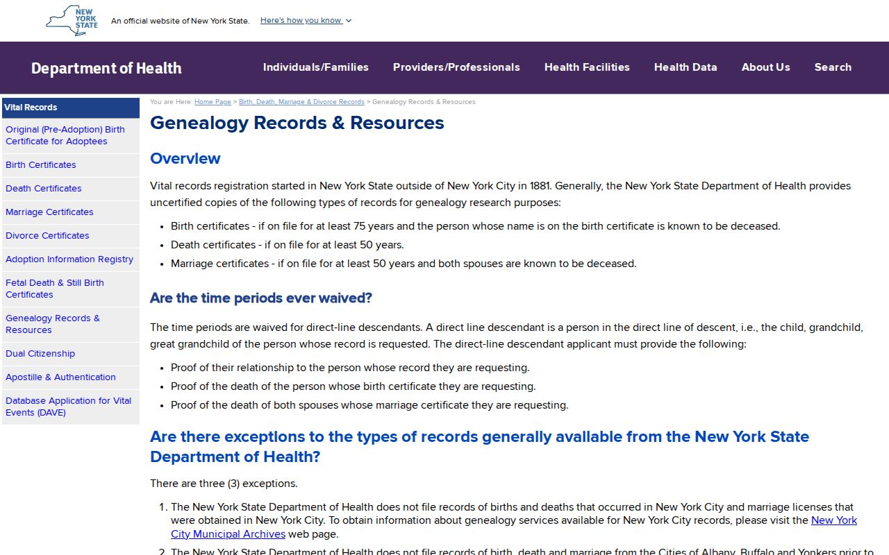 Erie County residents directory New York vital records genealogy access