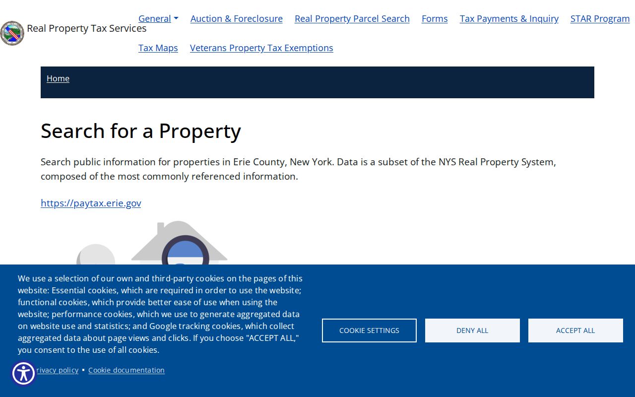 Erie County street directory property search guidance